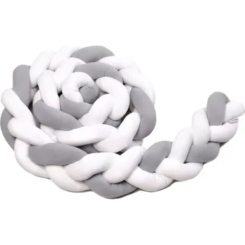 mantinel do postýlky T-Tomi Pletený mantinel bílé + g šedá