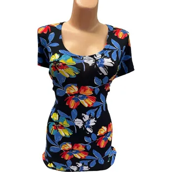 Dámská tunika Modrá halenka KLATKA, Barva Modrá, Velikost XXL 48, Rukáv Krátký rukáv