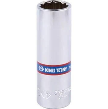 Gola hlavice King Tony 223004M - Hlavice nástrčná - ořech 1/4", 4,0mm, 12-ti hranný, prodloužený, chromovaný leštěný, DIN3124, ISO 2725-1