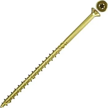 Vrut Fischer 659213 - Vrut konstrukční do dřeva pr. 10 x 180 mm se zapuštěnou hlavou TX 40 pro dřevostavby, žlutý zinek (100ks)