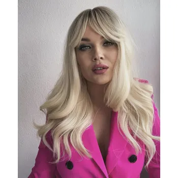 Paruka Blond vlnitá paruka Samara s ofinou, LC335