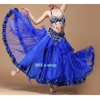 Dámská sukně Kolová dvojitá sukně s cípy a volány SORAYA Tmavě modrá