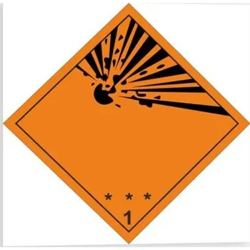 Traiva s.r.o. Výbušné látky a předměty č. 1 Značení ADR Verze: Samolepka 100 x 100 mm tl. 0.1 mm - Kód: 02985
