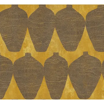 Tapeta Masureel Vliesová tapeta na zeď, vázy, žlutá, TER206, Terra, Masureel, velikost 0,7 x 10,05 m