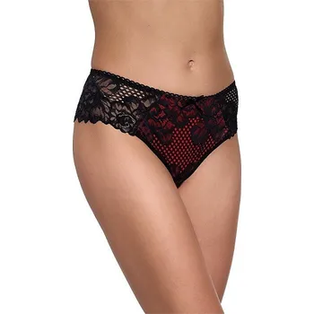 Kalhotky Klasické kalhotky zdobené krajkou Gabidar 202 S-XL Velikost: S, Barva: černo-červená