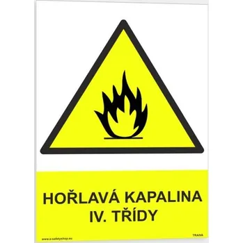 Traiva s.r.o. Hořlavá kapalina IV. třídy Plast 297 x 210 mm Verze: Plast 210 x 297 mm (A4) tl. 0.5 mm - Kód: 08179