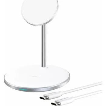 Bezdrátová nabíječka Choetech T581-F se stojánkem (bílá)