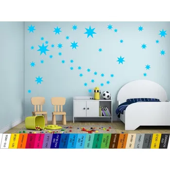 Samolepící dekorace Home Deco Nálepka na zeď - Hvězdičky Sada 44ks.
