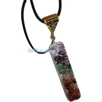 Přívěsek Orgonit přívěšek na krk s čakrovými kameny - úzký