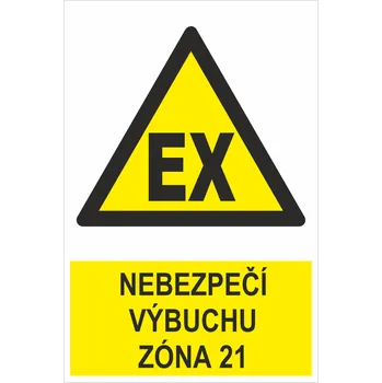 Značení Nebezpečí výbuchu ZÓNA 21 samolepící vinylová fólie 300x200mm