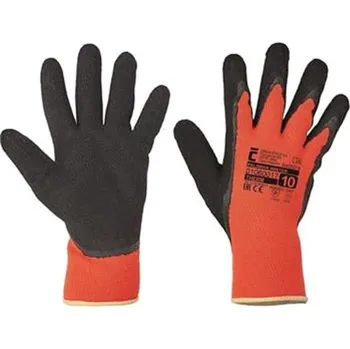 Pracovní rukavice Rukavice pracovní PALAWAN WINTER (vel. 11) HV, oranžová, pletené, zimní nylonové s latexem