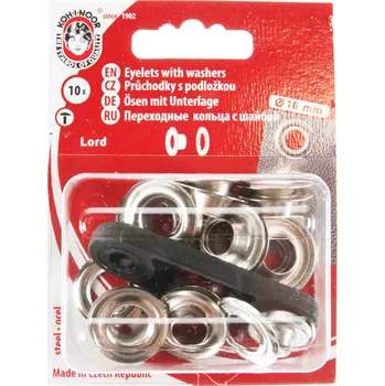 KOH-I-NOOR Lord průchodky s podložkou 18 mm stříbrné 10 ks