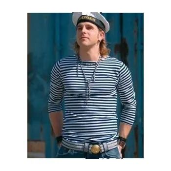 Pánské tričko GENERAL ARMY Námořnické triko dlouhý rukáv modrobílé pruhy - ruské námořnictvo, 100% bavlna S