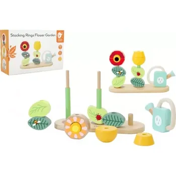 Dřevěná hračka Teddies skládanka Květinová zahrada 11 ks