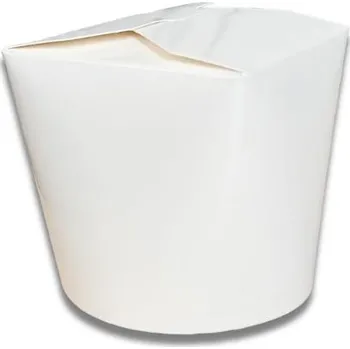 Jednorázové nádobí VIBAL Box na nudle bílý kulatý 450ml 50ks x 10bal