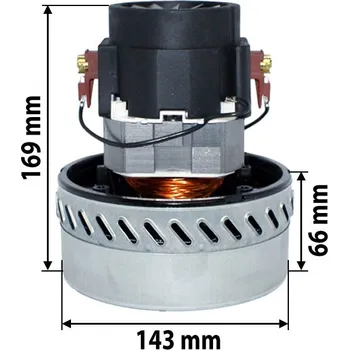 Sací motor-turbína UNI 1200W/230V 2st., 169x143x66 s by-passem - pro vysavače