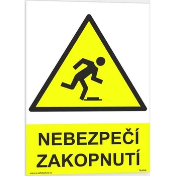 Traiva s.r.o. Nebezpečí zakopnutí Verze: Samolepka 210 x 297 mm (A4) tl. 0.1 mm - Kód: 03610
