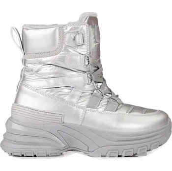 Dívčí sněhule Dámské stříbrné sněhule s kožíškem 22-16061S Velikost: 38