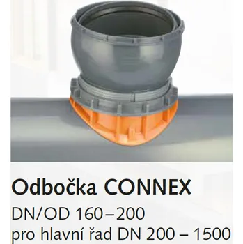 kanalizace CONNEX 400/200KG pro napojení do plastových a sklolaminátových kanalizačních stok