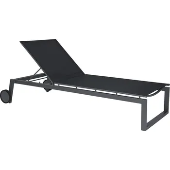 Zahradní lehátko Stern Polohovací stohovatelné lehátko s kolečky Robin, Stern, 215x92x39 cm, rám lakovaný hliník šedočerný (anthracite), výplet textilen stříbrný (silver)