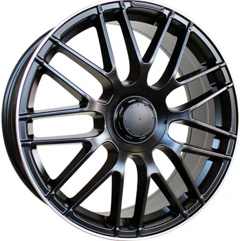 Alu kolo Alu kola Racing Line B1268, 19x8 5x112 ET45, černá matná + leštěný límec