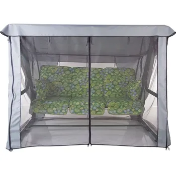 Příslušenství k houpačce Stříška s moskytiérou pro zahradní houpačku 228 x 126 cm Rimini / Venezia PATIO světle šedá