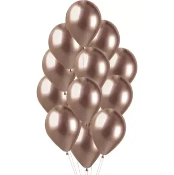 Balónek Balonkový buket Chrome rose gold - 12 ks