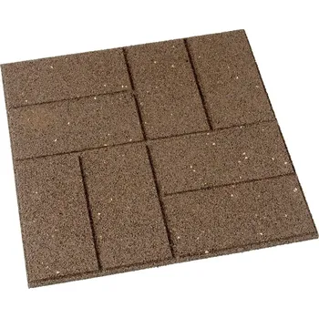 Venkovní dlažba Hnědá gumová terasová dlažba FLOMA Cobblestone - 40,5 x 40,5 x 1,5 cm (80100023) FLOMAT
