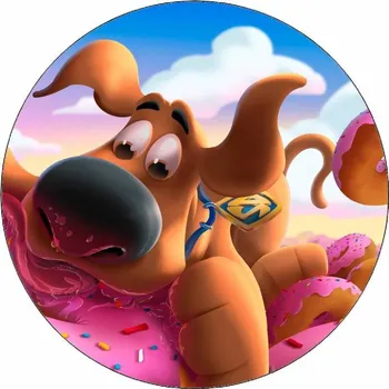 Jedlá dekorace na dort Jedlý papír Scooby a donut 19,5 cm