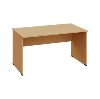 Psací stůl EPL 18 - 14 stůl kancelářský, dřevěná podnož, deska 18 mm, široký 1400 mm, javor horský