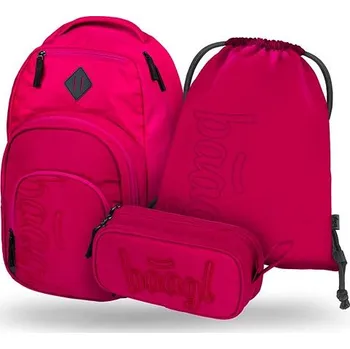 Školní batoh BAAGL 3 Set Coolmate Ruby: batoh, penál, sáček