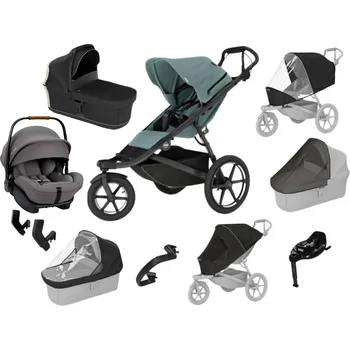 Přeprava dětí Luxusní set Thule Urban Glide 3 Mid blue + korba black + pláštěnka + moskytiéra + madlo + pláštěnka + moskytiéra + PIPA™ next granite Autorizovaný prodejce