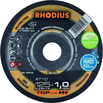Řezný kotouč RHODIUS Extra tenký řezný kotouč XT10 115 x 1,0 x 22,23 TOPline