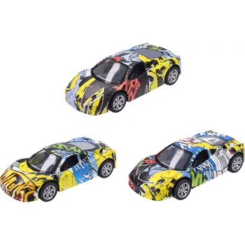 autíčko Kovové auto s graffiti 9 cm na zpětný chod