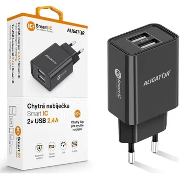 Telefonní příslušenství CD ALI s 2xUSB výstupem, 2,4A, smart IC, černá