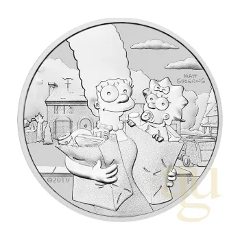 Sběratelství 1 unce stříbrná mince Tuvalu The Simpsons - Marge & Maggie 2021