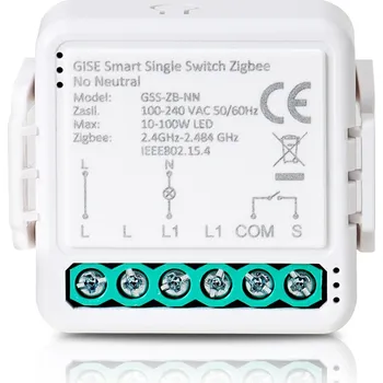 Centrální jednotka pro chytrou domácnost GISE Smart Single Switch no neutral Zigbee | Single relay module no N Zigbee | GSS-ZB-NN