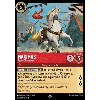 Sběratelská karetní hra Lorcana SSK 105/204 Maximus - Team Champion - Shimmering Skies Stav: Near Mint, Verze: NORMAL