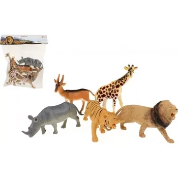 Figurka Teddies Zvířata safari plast 11-15 cm 5 ks v sáčku