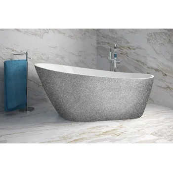 Vana Volně stojící vana MELODY Glam - stříbrná - GLAM 02 - stříbrná, Chrom, 150 × 80 cm (VANMELODY150G2) HOPA