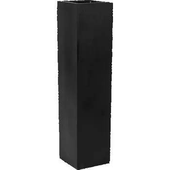 Květináč Pottery Pots Venkovní květináč obdélníkový Yenn S, Black (barva černá), kolekce Natural, kompozit Fiberstone, d 25 cm x š 25 cm x v 100 cm, objem cca 62 l