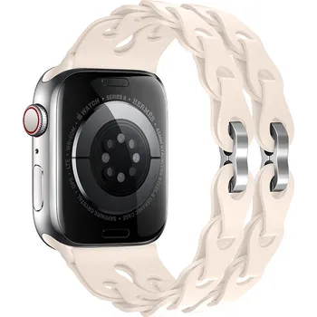 Příslušenství k chytrým hodinkám Silikonový řetízkový řemínek pro Apple Watch 42/44/45/46/49mm Barva náramku: Slonová kost