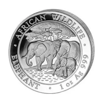 1 unce stříbrná mince Somálsko slon 2013