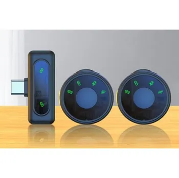 Digitální kamera 2v1 Type-C všesměrový magnetický 2,4GHz bezdrátový klopový mikrofon (vč Aku)