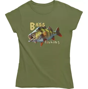 Dámské tričko Dámské rybářské tričko Bass Fishing khaki