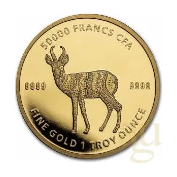 1 unce zlatá mince Čadská republika Mandala Antilope 2021