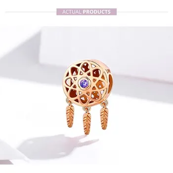 Korálek Prosperk Korálek zlatý na náramek lapač snů fialový kamínek S3294