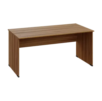 Psací stůl EPL 18 - 16 stůl kancelářský, dřevěná podnož, deska 18 mm, široký 1600 mm, ořech světlý