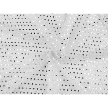 Flitrový úplet Ø4 mm METRÁŽ - 1 bílá stříbrná