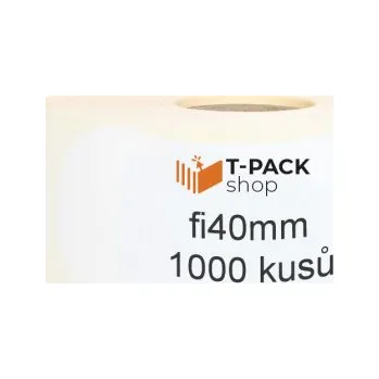 Samolepící etiketa Termální etikety fi40 1000ks 40mm žil Bílá